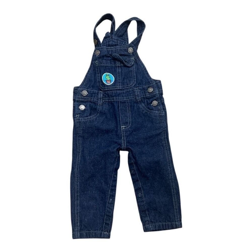 Baby Blue Denim Overalls Toddler 18 months Boy Girl Outdoor Cotton Snap-Bottom